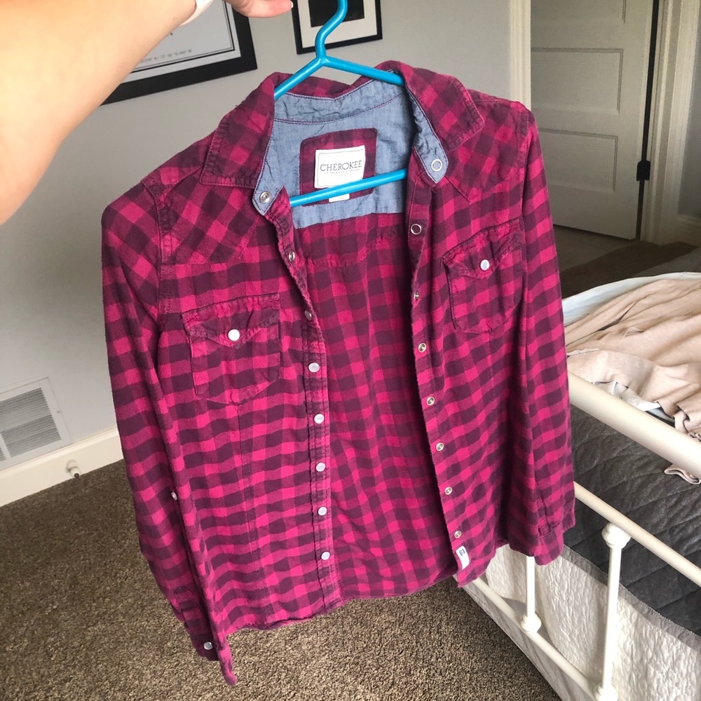 Cherokee plaid flannel shirt